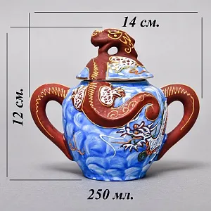 Чайный Сервиз на 6 персон «Небесные Драконы», Фарфор SATSUMA Япония, середина ХХ века.