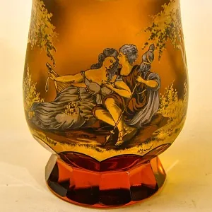 Авторская Коллекционная Ваза - Кубок «Свидание», Хрусталь OERTEL & Co, Богемия.