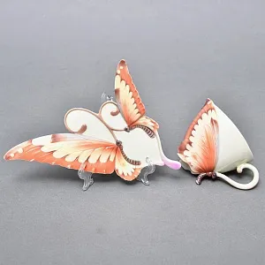 Авторский Фарфоровый Чайный сервиз «Бабочки и стрекозы» на 4 персоны, Franz Collection Тайвань.