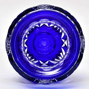 Редкость! Ваза на ноге Синего Цвета, Хрусталь VAL SAINT LAMBERT Бельгия 60гг.