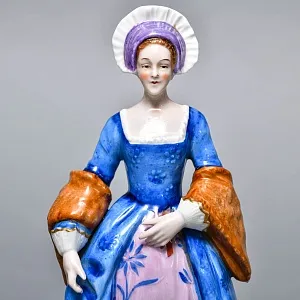 Полная Коллекционная серия Фарфоровых статуэток «Генрих VIII и его шесть жен», Sitzendorf Германия.