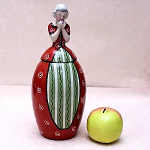 Шкатулка Статуэтка «Девушка с букетом» AРТ ДЕКО ROBJ, ФРАНЦИЯ 1920