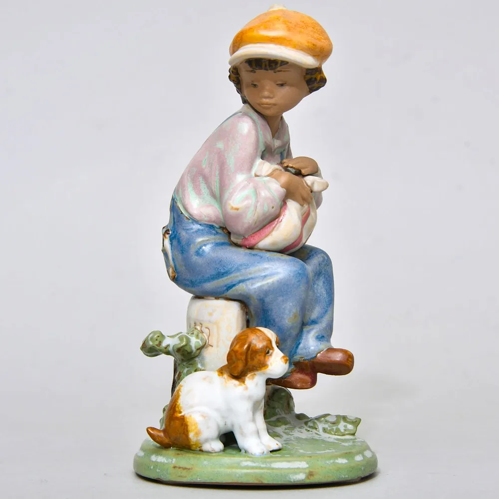 Фарфоровая статуэтка «Хулиган с собачкой», Lladro серия Грес, Испания 1994 - 1998 года.