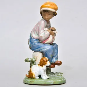 Фарфоровая статуэтка «Хулиган с собачкой», Lladro серия Грес, Испания 1994 - 1998 года.