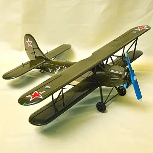 Винтажная Большая Деревянная Модель Самолёта «У-2 или По-2», СССР вторая половина ХХ века.