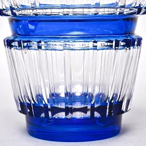 Ваза для цветов Голубого Хрусталя VAL SAINT LAMBERT (Вал Сант Ламберт) Бельгия, конец 60-х гг