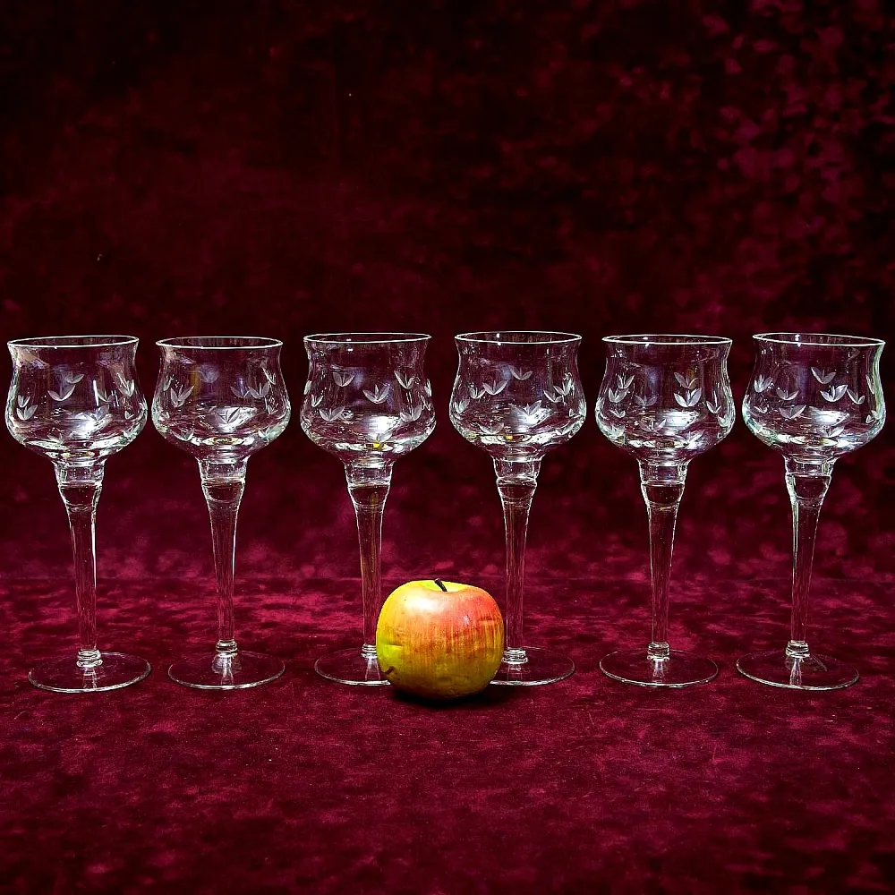 Редкость! Набор 6-ть Хрустальных Бокалов для вина, SCHONBORNER Германия, 40-е гг.