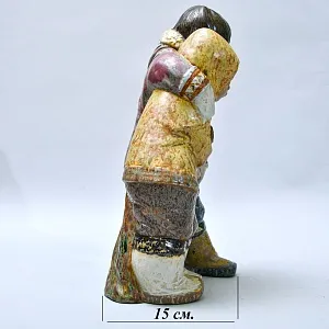 Редкость! Большая Фарфоровая Статуэтка «ЭСКИМОСЫ МАЛЬЧИК И ДЕВОЧКА» Н-38 см. Грес Lladro, Испания.