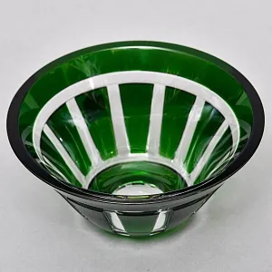 Хрустальная Орешница - Конфетница - Вазочка в стиле Арт-Деко, Katharinen Hutte Германия -70 гг.