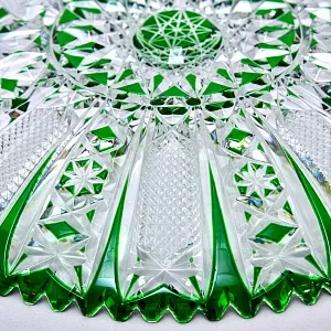 Блюдо - Фруктовница Зелёного Хрусталя JOSKA BODENMAIS Германия D-28 см., конец 60-х гг.