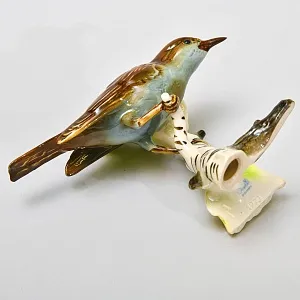 Коллекционная Фарфоровая статуэтка «Птица на березовой ветке», Goebel Германия 1972 - 1979 годы.