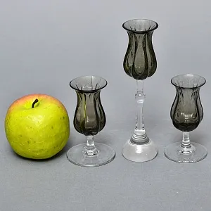 Коллекционный Хрустальный Набор «Ликёрное Трио» - Три Рюмки, Theresienthal Германия - 60 гг.