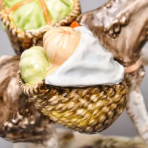 Редкость! Фарфоровая статуэтка «Мальчик и осел», KAISER Германия, 1970 - 1979 годы.