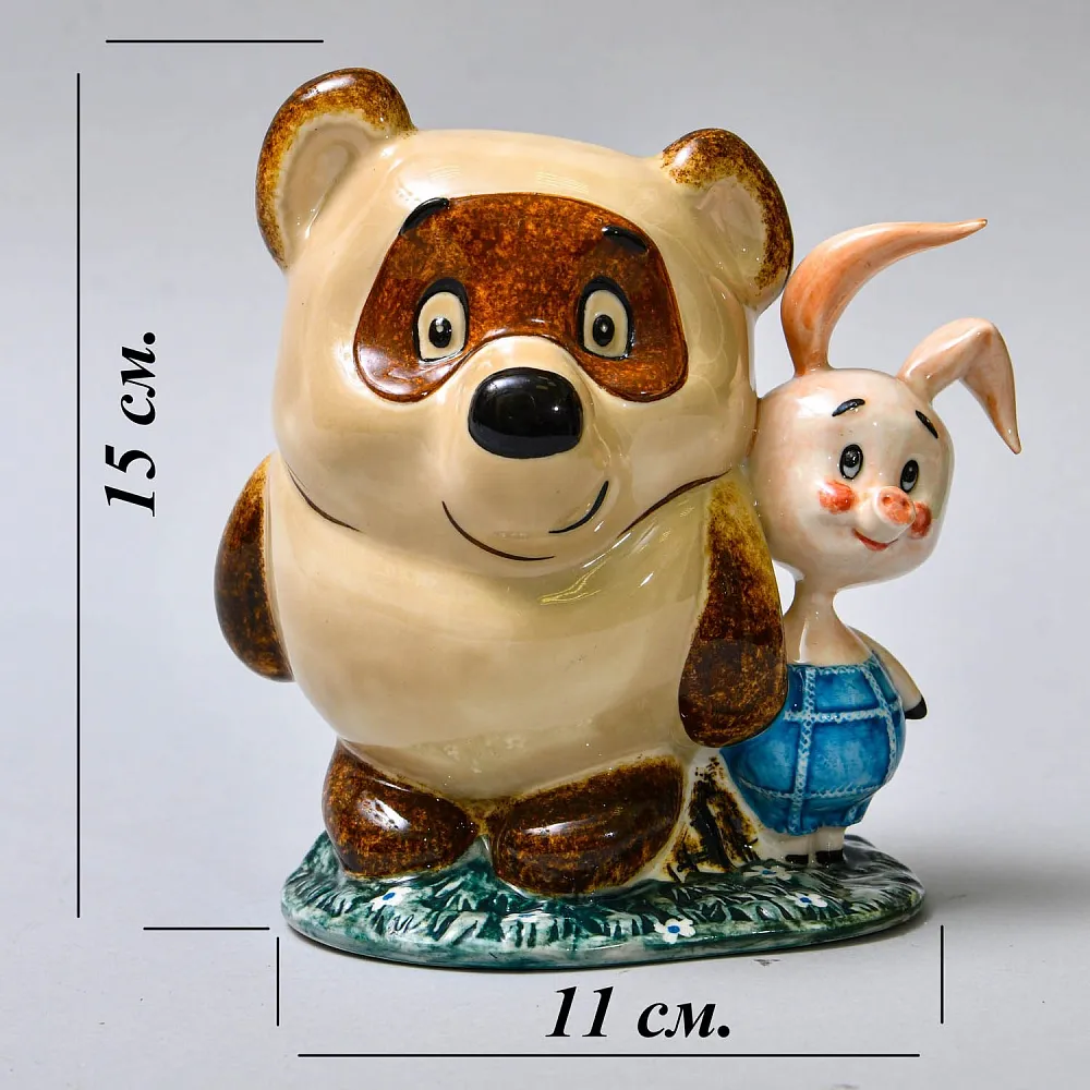 Авторская Коллекционная Фарфоровая Статуэтка «Винни - Пух и Пятачок», Россия.