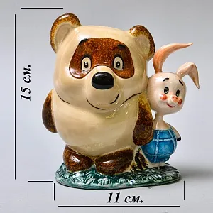 Авторская Коллекционная Фарфоровая Статуэтка «Винни - Пух и Пятачок», Россия.