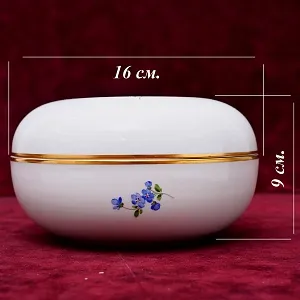 Большая Фарфоровая Шкатулка - Бонбоньерка «ЦВЕТЫ», MEISSEN / МЕЙСЕН Германия.