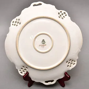 Коллекционное Блюдо - Тарелка с ручками «Букет с васильком», Фарфор ROSENTHAL Германия, 1938 - 1958 годы.