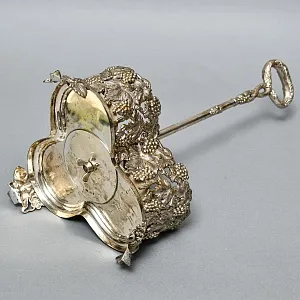 Старинная Винная передача - Подставка для Винных бутылок, Металл Silverpalted, Англия.