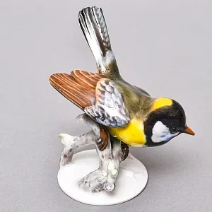 Коллекционная Фарфоровая статуэтка «Птица. Большая синица», ROSENTHAL Германия, 60-е годы ХХ века. 