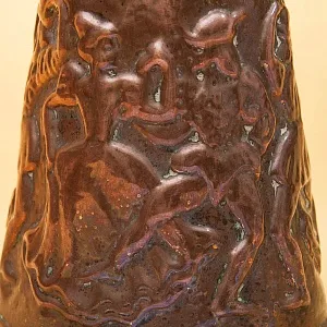 Небольшой Медно - Латунный Зольник «Дама с кавалером. Танцы», Бельгия середина ХХ века.