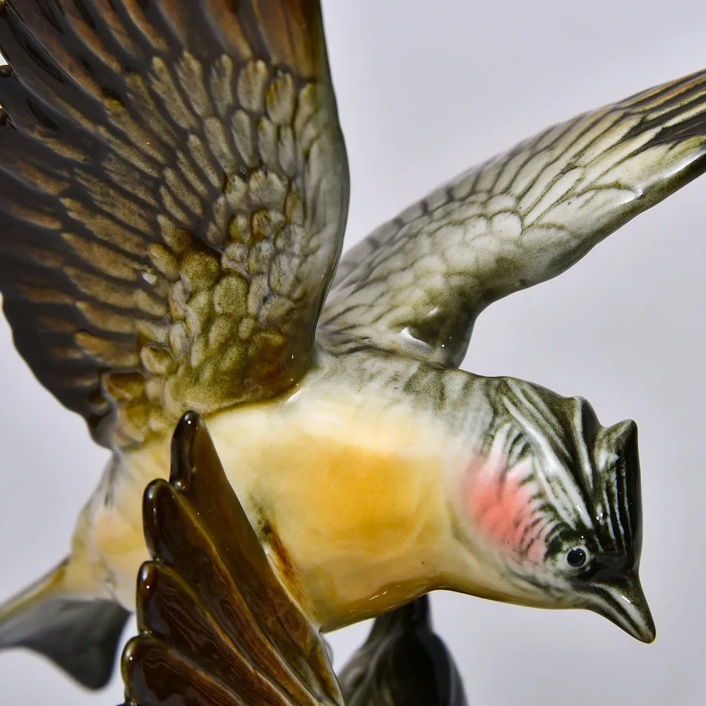 Пара Птиц - Фарфоровая Статуэтка «Хохлатые Жаворонки», Карл Энс / Karl Ens, Германия 50 гг.