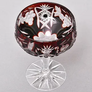 Набор 6-ть фужеров для шампанского или «Креманок» из Цветного Хрусталя серия «Виноград»