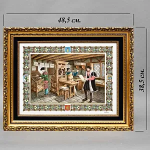 Редкость! Фарфоровая Картина - Пласт «ПЕЧАТНИК», DÉCORS DE PARIS Франция, вторая половина ХХ века.