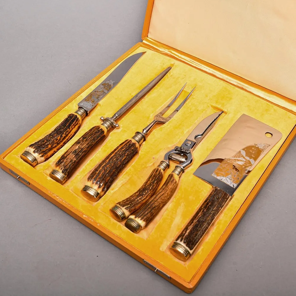 Набор для Барбекю «Охота» - 5 предметов, Германия WUSTHOF Solingen, конец 60-х гг.