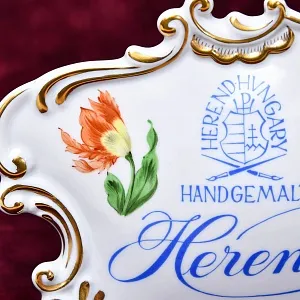 Фарфоровая Настольная плакетка «Букет Тюльпанов», HEREND Венгрия, вторая половина ХХ века.
