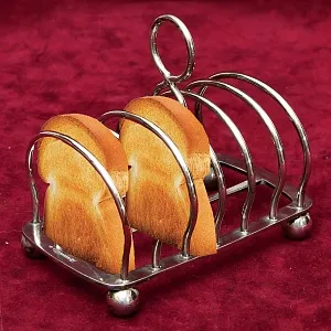 Винтажная Подставка для Тостов, Металл Silverplated, SHEFFIELD Англия - середина ХХ века.