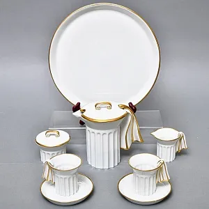  Фарфоровый Кофейный сервиз тет-а-тет «Греческие колонны» 8 предметов, Furstenberg Германия.