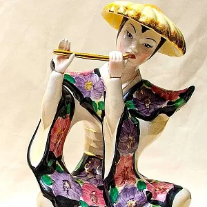 Парные Статуэтки «ДУЭТ - КИТАЙСКИЕ МУЗЫКАНТЫ», Фаянс CIA MANNA, Италия 70 гг.