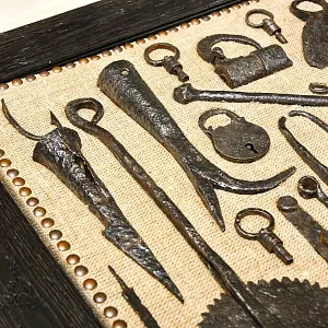 Настенное Коллекционное Панно - Картина «Старинная Кухонная и Домашняя утварь». Россия XIX век.