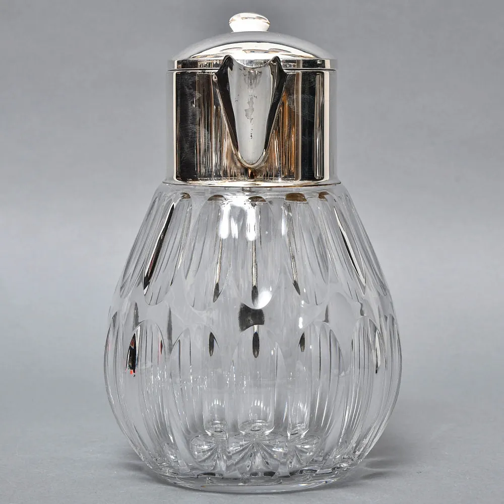 Винтажный Хрустальный  Графин - Кувшин на 3 литра с Колбой для льда, Silverplated Германия. 