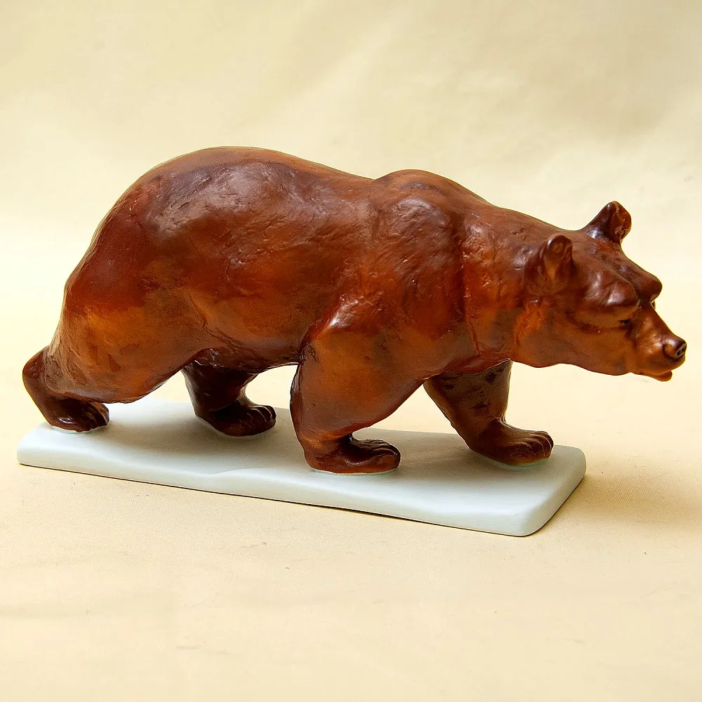 Редкость! Авторская фарфоровая статуэтка «БУРЫЙ МЕДВЕДЬ», Wallendorf Германия - 1963 год..