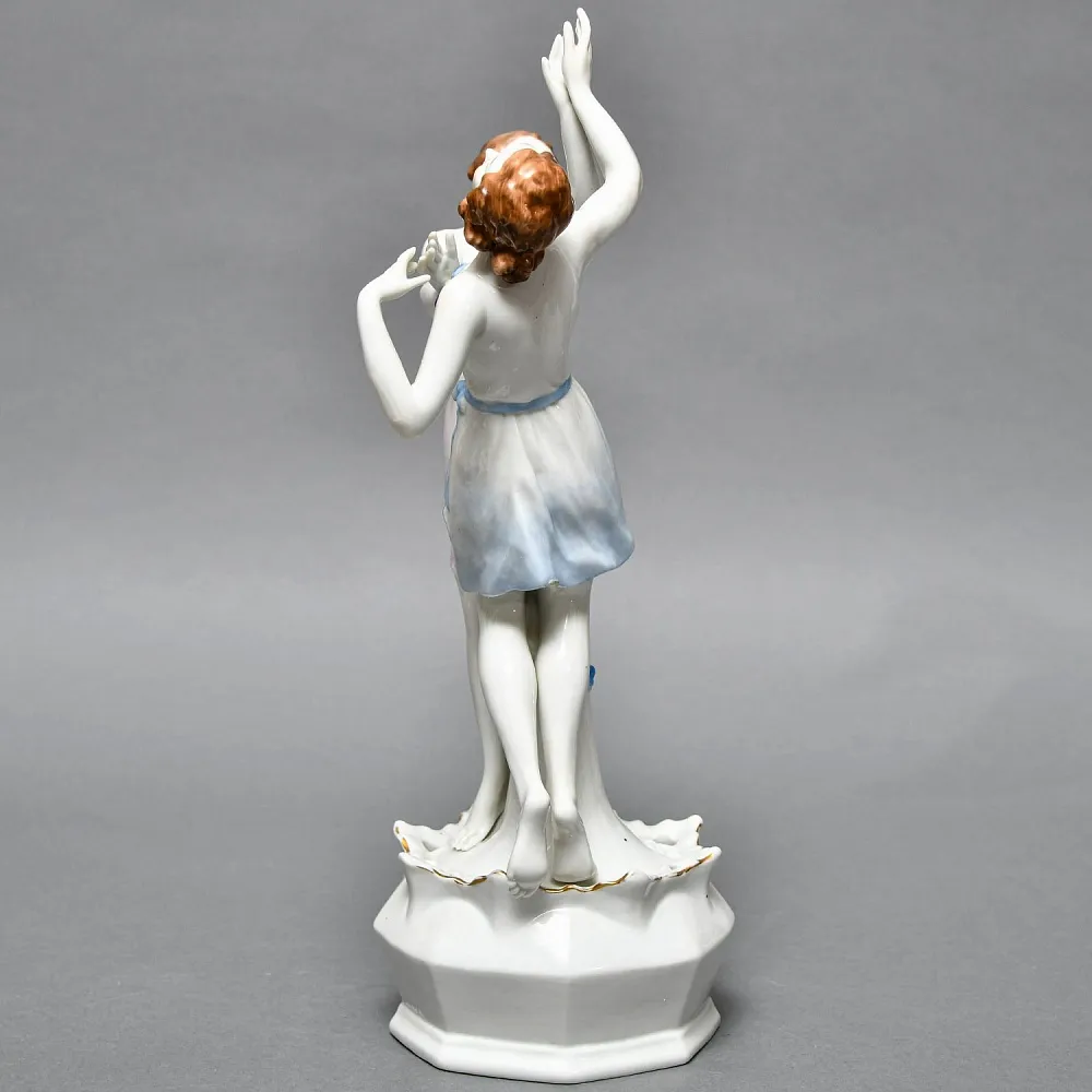 Антикварная Фарфоровая статуэтка Арт Деко «Танцующие девушки», VOLKSTEDT Германия, 30- гг.