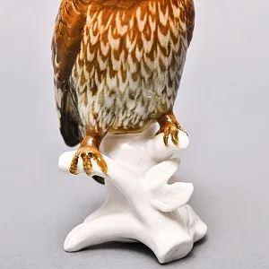 Коллекционная Фарфоровая статуэтка «Птица - СОВА», Карл Энс / Karl Ens Германия, середина ХХ века. 