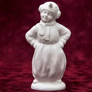 Коллекционная Авторская Статуэтка «Снеговик» из серии «Детский Утренник», фарфор ИФЗ, Россия.