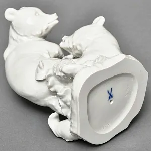 Редкая! Коллекционная Фарфоровая статуэтка «Два медведя», MEISSEN Германия - 1975 год.