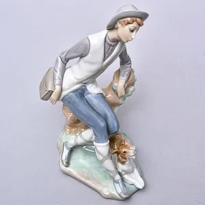 Коллекционная Фарфоровая статуэтка «Мальчик с собакой. Юный пастух», Lladro Испания.