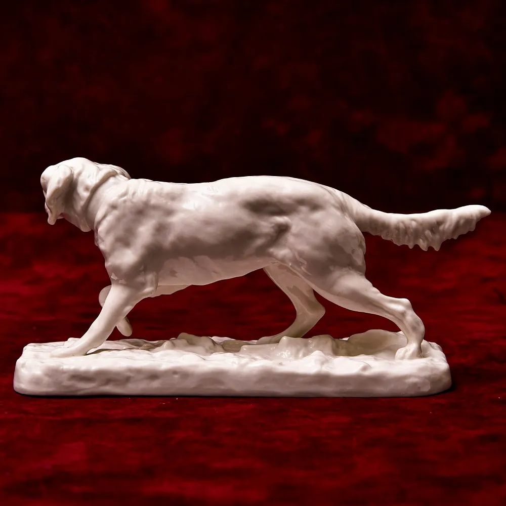 Антикварная Фарфоровая Статуэтка «Охотничья Собака - Сеттер», Nymphenburg, Германия первая половина ХХ века.