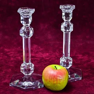 Два Хрустальных Подсвечника VAL SAINT LAMBERT Бельгия, 60 -е годы ХХ века.