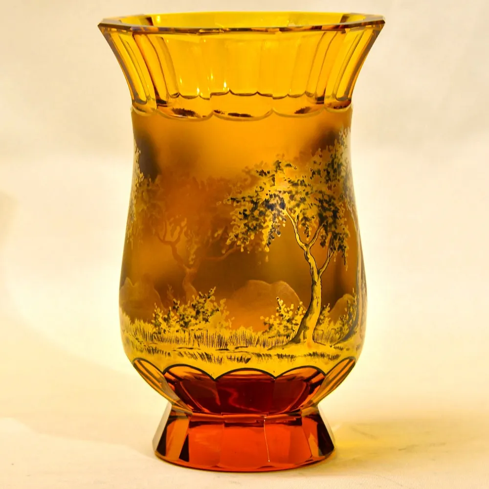 Авторская Коллекционная Ваза - Кубок «Свидание», Хрусталь OERTEL & Co, Богемия.
