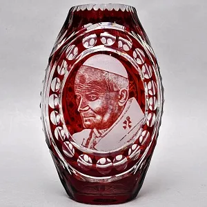 Редкость! Коллекционная Ваза «Папа Римский - Иоанн Павел II», Хрусталь SCHONBORNER, Германия -1978 г.