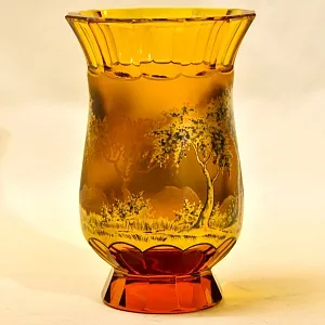 Авторская Коллекционная Ваза - Кубок «Свидание», Хрусталь OERTEL & Co, Богемия.