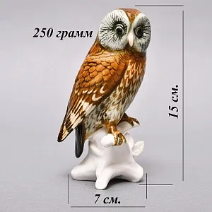 Коллекционная Фарфоровая статуэтка «Птица - СОВА», Карл Энс / Karl Ens Германия, середина ХХ века. 