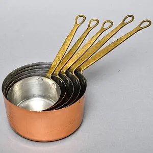 Винтажный Набор - 5-ть Медных Ковшиков - Сотейников разных размеров, Франция - 70 -е годы ХХ века.