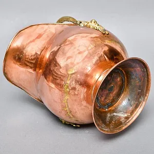 Винтажный Зольник с Фарфоровыми ручками Кашпо Медь Англия середина ХХ века!