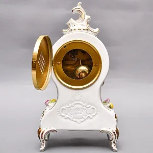 Винтажные Каминные Механические Фарфоровые Часы с боем «Время Роз», Franz Hermle & Sohn Германия 50 гг. 