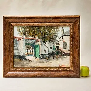 Картина «Пейзаж - На Дворе». Maх De Teige, Бельгия, вторая половина ХХ века.